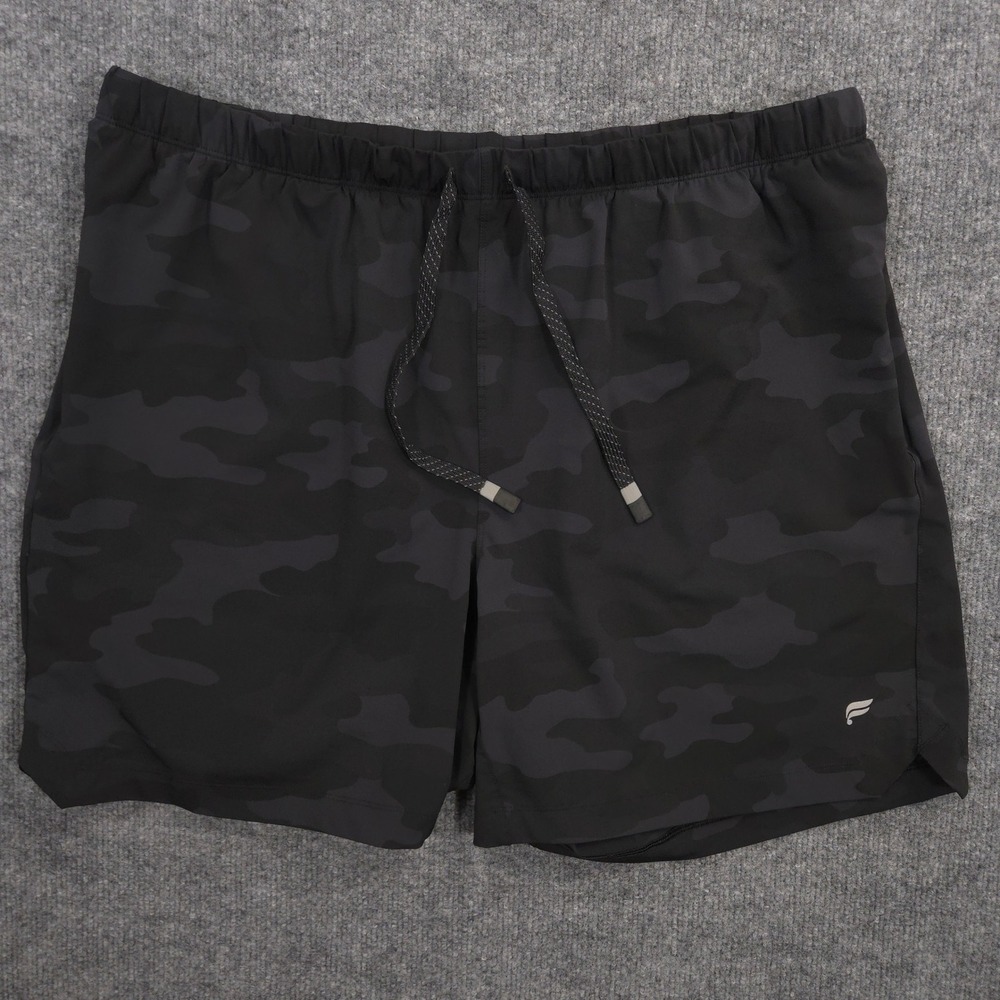 Fabletics The One Shorts Mens XXL Black Camo Performance Gym Train Run 7" Inseam